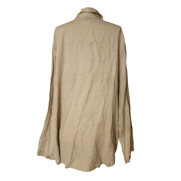 Flax By Jeanne Englehart Shirt Womens Large Vintage 90s Oversized Oatmeal Beige - Picture 3 of 7